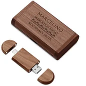 Pendrive - Pendrive drewniany z grawerem 64 GB w magnetycznym pudełku dla niej na święta - miniaturka - grafika 1