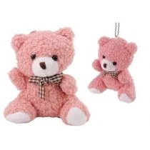 Leantoys Miś przytulanka brelok różowy 10cm - Maskotki i pluszaki - miniaturka - grafika 1