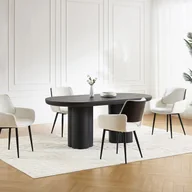 Krzesła - Zestaw 2 krzeseł z bukli i czarnego metalu z jesionową okleiną - Biały - ZURIKIA - miniaturka - grafika 1