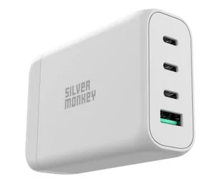 Silver Monkey Ładowarka GaN 130W USB-C PD + USB 3.0 QC W - Ładowarki do telefonów - miniaturka - grafika 1