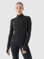 Bluzy sportowe damskie - Damska bluza treningowa 4F 4FWAW24TFSWF391 - szara - miniaturka - grafika 1