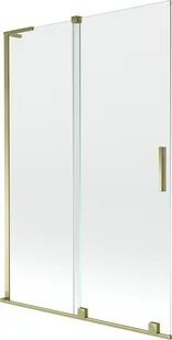 Mexen Velar L parawan nawannowy 2-skrzydłowy rozsuwany 120 x 150 cm, transparent, złoty - 896-120-003-01-50 - Parawany nawannowe - miniaturka - grafika 1