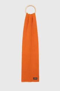 Apaszki i szaliki damskie - Superdry szalik wełniany kolor pomarańczowy gładki - grafika 1