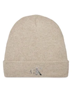 Calvin Klein Jeans Czapka Minimal Monogram Beanie K60K611542 Szary - Czapki damskie - miniaturka - grafika 1