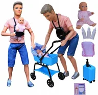Lalki dla dziewczynek - Ken Tata z dzieckiem na spacerze - miniaturka - grafika 1