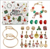 Ozdoby bożonarodzeniowe - KALENDARZ ADWENTOWY Charms BRANSOLETKA Prezent Święta 24 Okienka DZIEWCZYNY - miniaturka - grafika 1