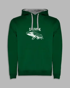 BLUZA Z KAPTUREM SZCZUPAK Ciemnozielony XL - Bluzy męskie - miniaturka - grafika 1