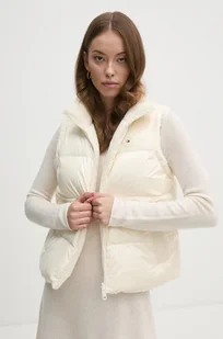 Tommy Hilfiger bezrękawnik damski kolor beżowy zimowy WW0WW43222 - Kamizelki damskie - miniaturka - grafika 1