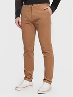 Spodnie męskie - Sisley Spodnie materiałowe 4SFRSF01P Brązowy Slim Fit - miniaturka - grafika 1