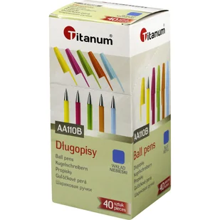 Długopis Titanum Neon niebieski 0,7mm (AA110B) - Długopisy - miniaturka - grafika 1
