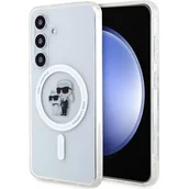 Etui i futerały do telefonów - Etui KARL LAGERFELD Karl&Choupette Glitter Magsafe do Samsung Galaxy S24 Transparentny - miniaturka - grafika 1