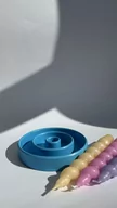 Świeczniki - Świecznik okrągły niebieski - miniaturka - grafika 1