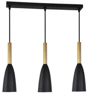 Lampy sufitowe - Light Prestige Solin 3 wisząca linia czarno/złota LP-181/3L BK/GD - miniaturka - grafika 1