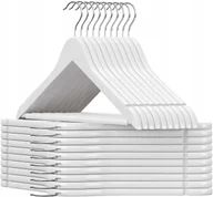 Wieszaki do szafy - Wieszak na ubrania drewniane białe 20 szt. komplet - miniaturka - grafika 1