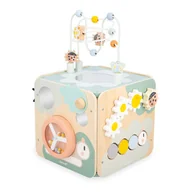 Zabawki interaktywne dla dzieci - Janod, Wielofunkcyjna kostka edukacyjna z pętlą, Sweet Cocoon - miniaturka - grafika 1