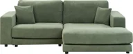 Narożniki - BELIANI Narożnik lewostronny 3-osobowy zielony tapicerowany sofa narożna dodatkowe poduszki minimalistyczny styl - miniaturka - grafika 1