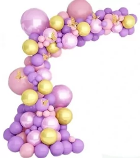 BALONY GIRLANDA BALONOWA FIOLETOWA RÓŻOWA URODZINY - Balony i akcesoria - miniaturka - grafika 1