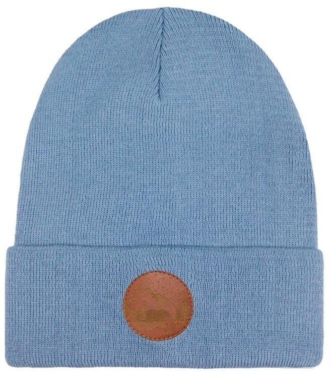 Art of Polo Czapka Beanie z bawełny organicznej szary błękit