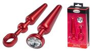 Biżuteria erotyczna - MALESATION Alu-Plug with handle & crystal medium, red - miniaturka - grafika 1