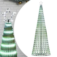 Choinki - vidaXL Stożkowa choinka z lampek, 475 zimnych białych LED, 247 cm - miniaturka - grafika 1