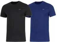 Koszulki męskie - 4F ZESTAW 2szt. 2-PAK MÄSKA KOSZULKA T-SHIRT 100% BAWEĹNA / rozm M - miniaturka - grafika 1
