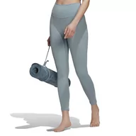 Spodnie sportowe damskie - Legginsy adidas Yoga Studio 7/8 HC6639 - szare - Adidas - miniaturka - grafika 1