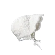 Kombinezony dla dzieci - Elodie Details - Czapka Baby Bonnet - White Bouclé - 0-3 m-cy - miniaturka - grafika 1