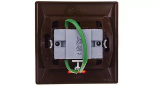 Ospel Łącznik zwierny "dzwonek z podświetleniem pomarańczowym Akcent BRĄZOWY ŁP-6AS/24 - Wyłączniki światła i elektryczne - miniaturka - grafika 1