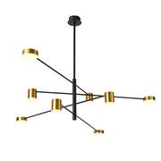 Italux Sufitowa LAMPA modernistyczna REMDAL PND-16374-8 BK+GD metalowa OPRAWA molekuły LED 35,5W 3000K sticks czarne złote PND-16374-8 BK+GD