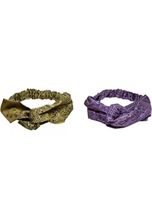 Urban Classics Bandana Print Headband 2-Pack opaska na głowę, liliowy/oliwkowy, jeden rozmiar mieszany, Lilac/oliwkowy, rozmiar uniwersalny - Ozdoby do włosów - miniaturka - grafika 1