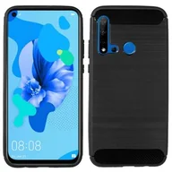 Etui i futerały do telefonów - cofi1453® Silicone Case Bumper Carbon kompatybilny z HUAWEI P20 LITE 2019 Etui TPU Miękkie etui na telefon komórkowy Pokrowiec ochronny Czarny - miniaturka - grafika 1