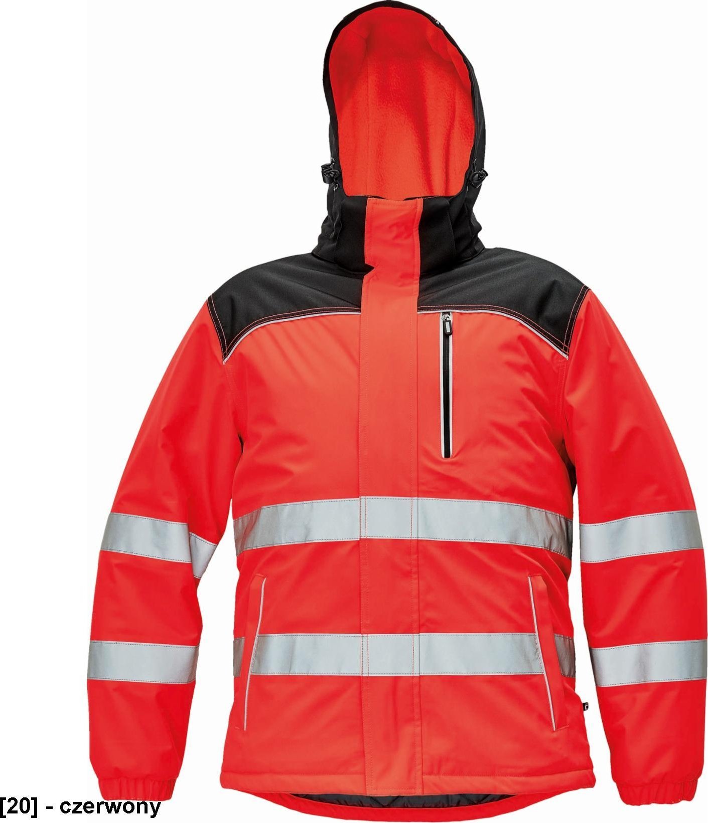CERVA KNOXFIELD HI-VIS - kurtka zimowa, 100% poliester, - czerwony, rozm. 3XL
