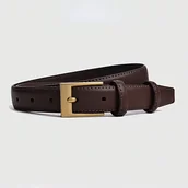 Inne - TEMU 1 szt. Stylowy Czarny Pasek Damski z Złotą Prostokątną Klamrą - Wszechstronny Dodatek do Codziennych Strojów, Spódnic i Jeansów, Pas do Sukienek - miniaturka - grafika 1