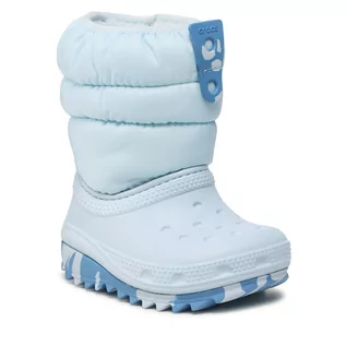 Śniegowce damskie - Crocs Śniegowce Classic Neo Puff Boot K 207275 Mineral Blue - grafika 1