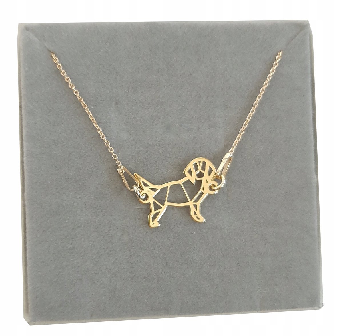 Złoty naszyjnik z pieskiem psem CELEBRYTKA srebro