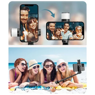 Selfie Stick Alogy Techsuit kijek do zdjęć selfie Tripod bezprzewodowy Bluetooth Remote z pilotem Black - Selfie stick - miniaturka - grafika 4