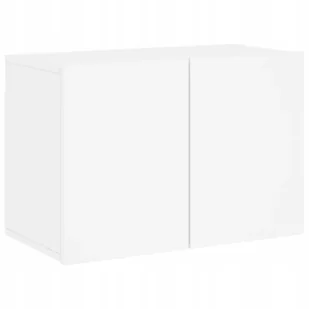 Ścienna szafka Tv, biała, 60x30x41 cm - Szafki RTV - miniaturka - grafika 1