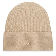Czapki damskie - Czapka Tommy Hilfiger Th Cable Enamel Flag AW0AW17776 Brązowy - miniaturka - grafika 1