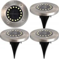 Lampy ogrodowe - Masterled 4xLampy LED solarne wbijane ogrodowe 16 SMD zimne - miniaturka - grafika 1