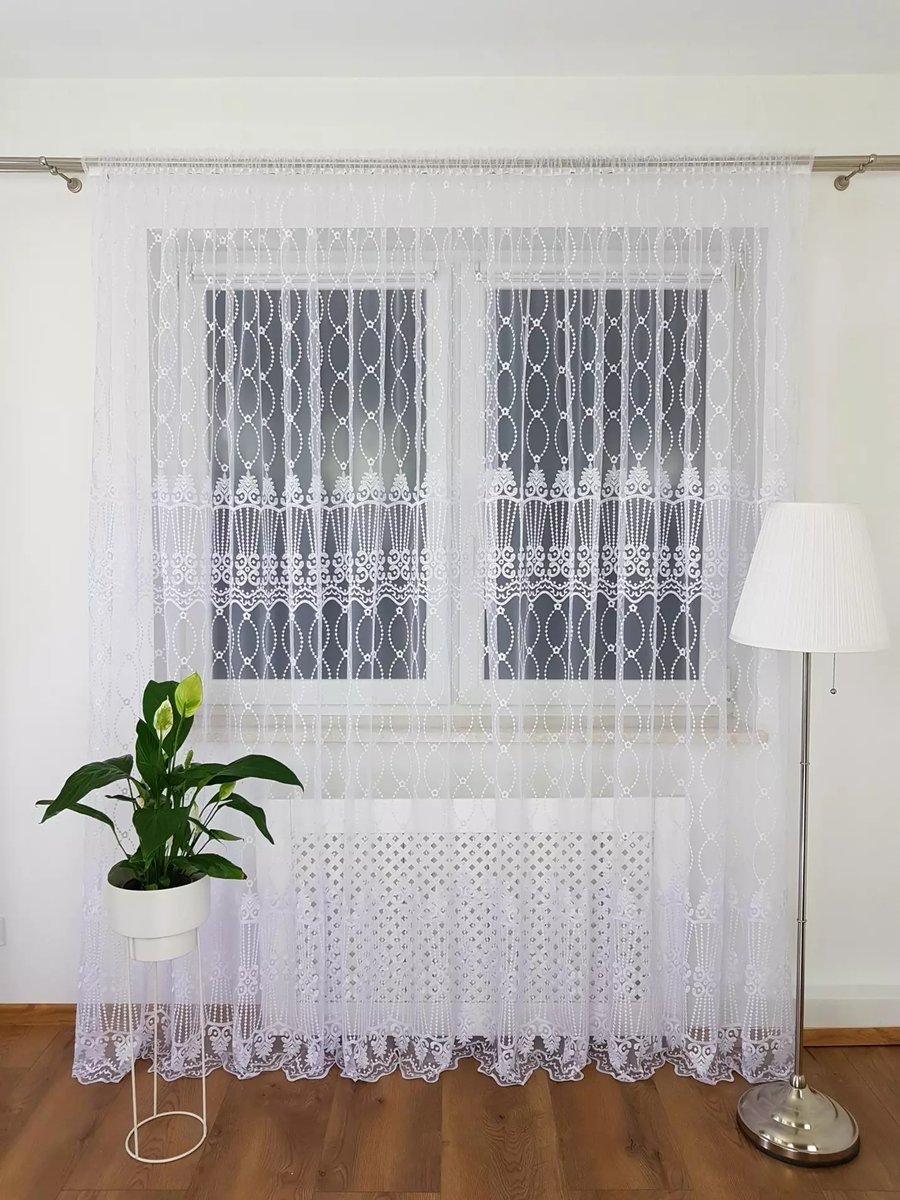 FIRANKA Z MARKIZETY FIRANY DO KUCHNI FIRANY DO SALONU BIAŁE 400x250CM TAŚMA