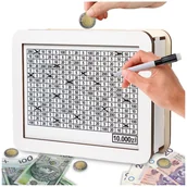 Skarbonki - Skarbonka Wykreślanka Cel 10000 Zł Drewniana Wyzwanie Wykreślana Prezent - miniaturka - grafika 1