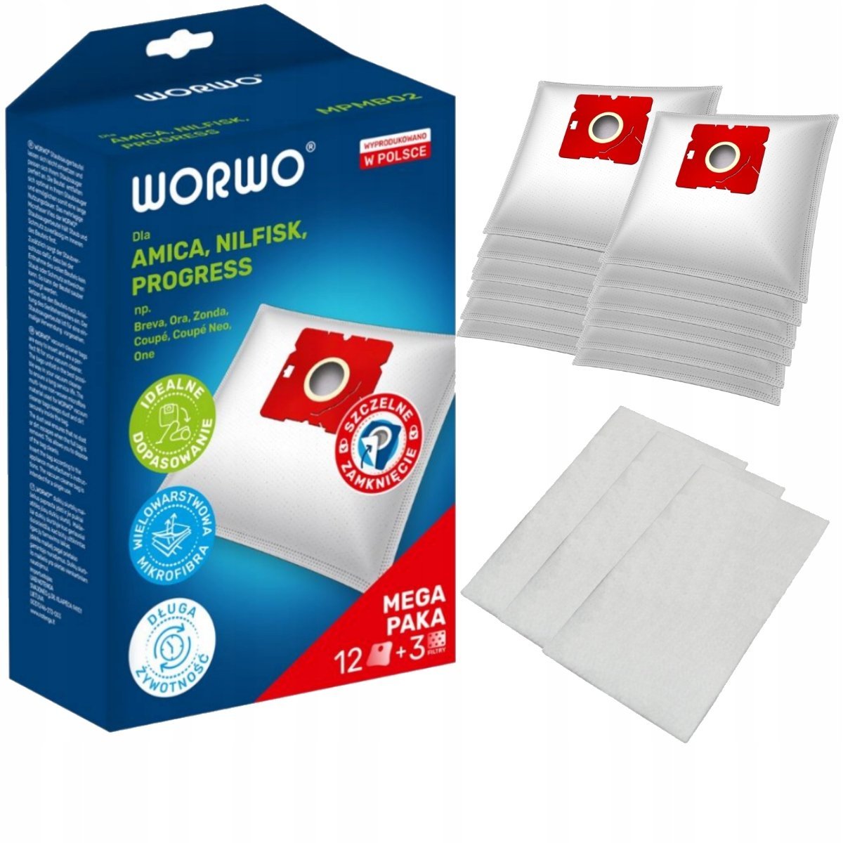 12x worki do odkurzacza AMICA Fen Ora Surazo ZELMER Józek BEKO GORENJE MPM