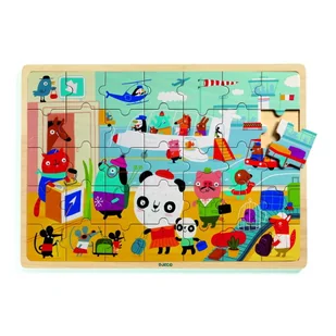 Dziecięce puzzle drewniane Djeco Lotnisko - Puzzle - miniaturka - grafika 1