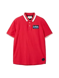 Koszulki męskie - TOM TAILOR Męska koszulka polo, 1036340, 31045-Soft Berry Red, M, 31045 - Soft Berry Red, M - grafika 1