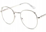 Okulary korekcyjne, oprawki, szkła - Okulary metal korekcyjne minusy kocie uszy -4.5 - miniaturka - grafika 1