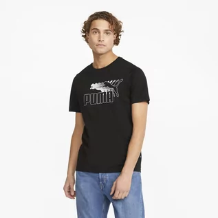 Koszulki męskie - Puma Koszulka Męska T-Shirt Logo Graphic Tee Black 848562 01  M - grafika 1