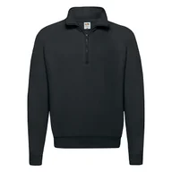 Bluzy męskie - Bluza męska Zip Neck Classic Fruit of the Loom - Czarny XL - miniaturka - grafika 1