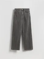 Spodnie damskie - Reserved - Jeansy wide leg - szary - miniaturka - grafika 1