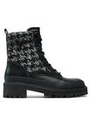 Botki damskie - Guess Trapery Badany FLFBDN ELE10 Czarny - miniaturka - grafika 1