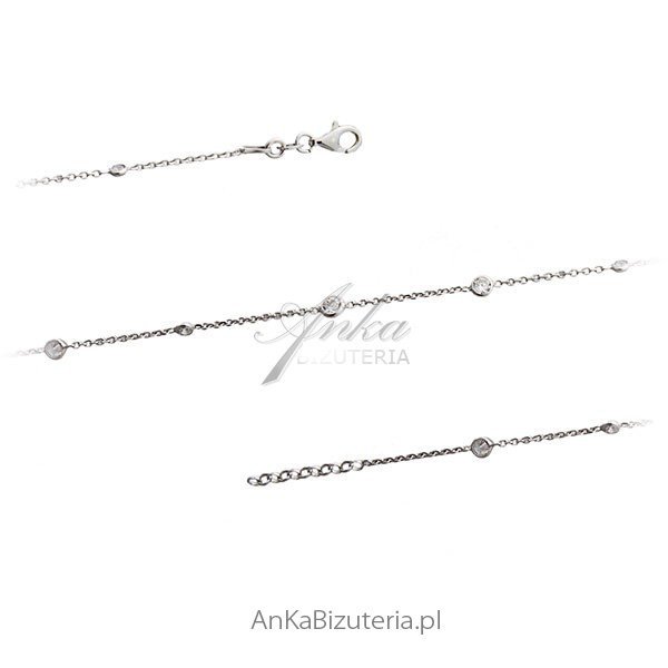 ankabizuteria.pl Delikatna bransoletka srebrna rodowana